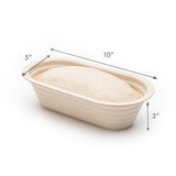 Dimensions of batard banneton: 5" by 10" by 3".